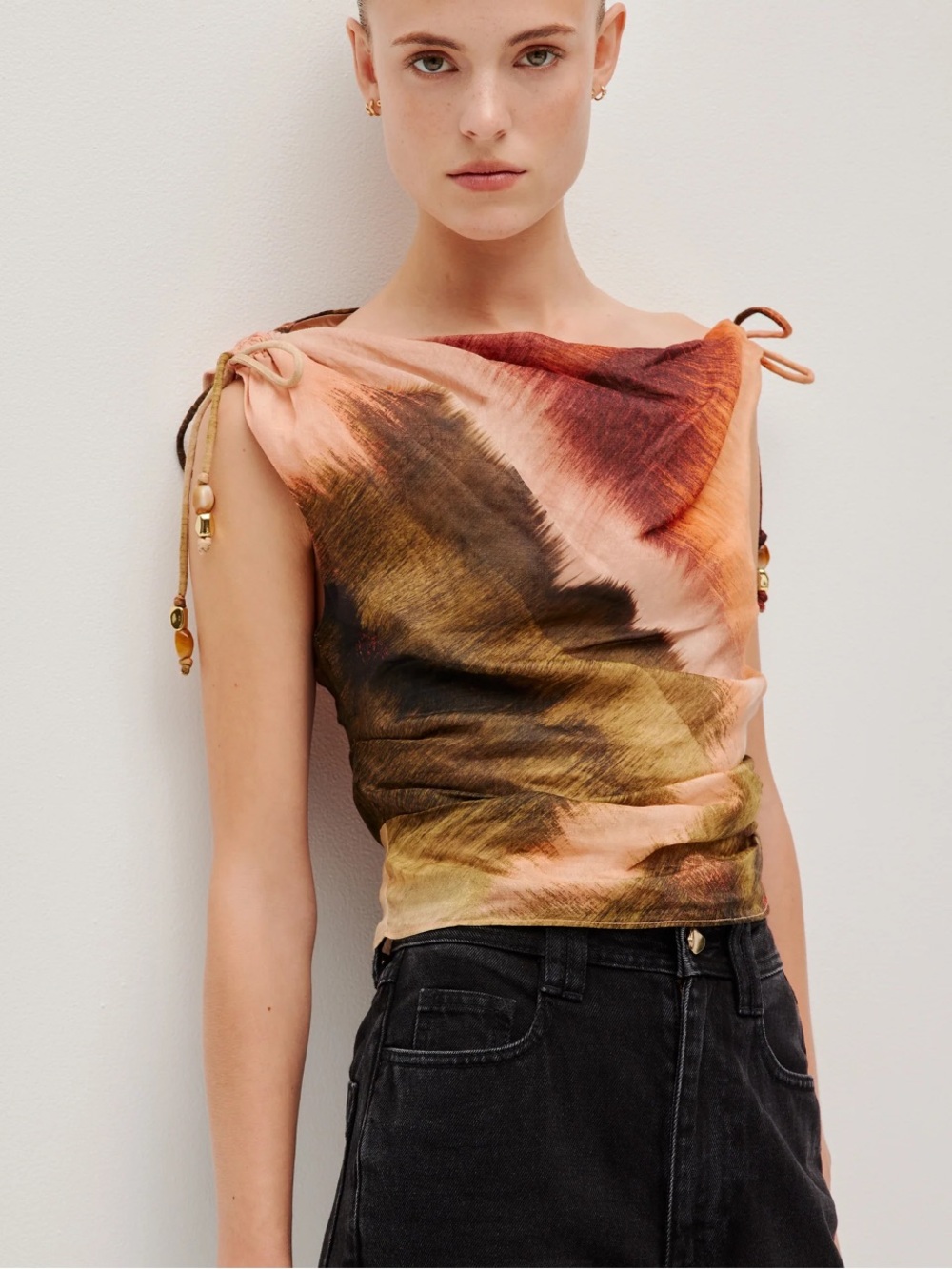 AJE Tovi Asymmetrical Top in Makata